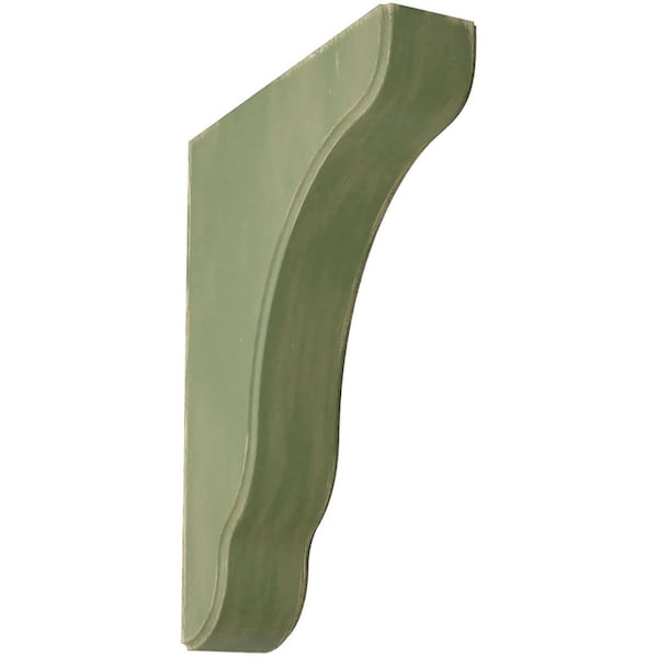 Ekena Millwork 1 3/4"W x 7 1/4"D x 9 1/2"H Plymouth Wood Vintage Decor Bracket, Restoration Green BKTWD02X07X10PLGR - main